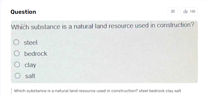 Which Substance is Utilized in Construction as a Natural Land Resource?